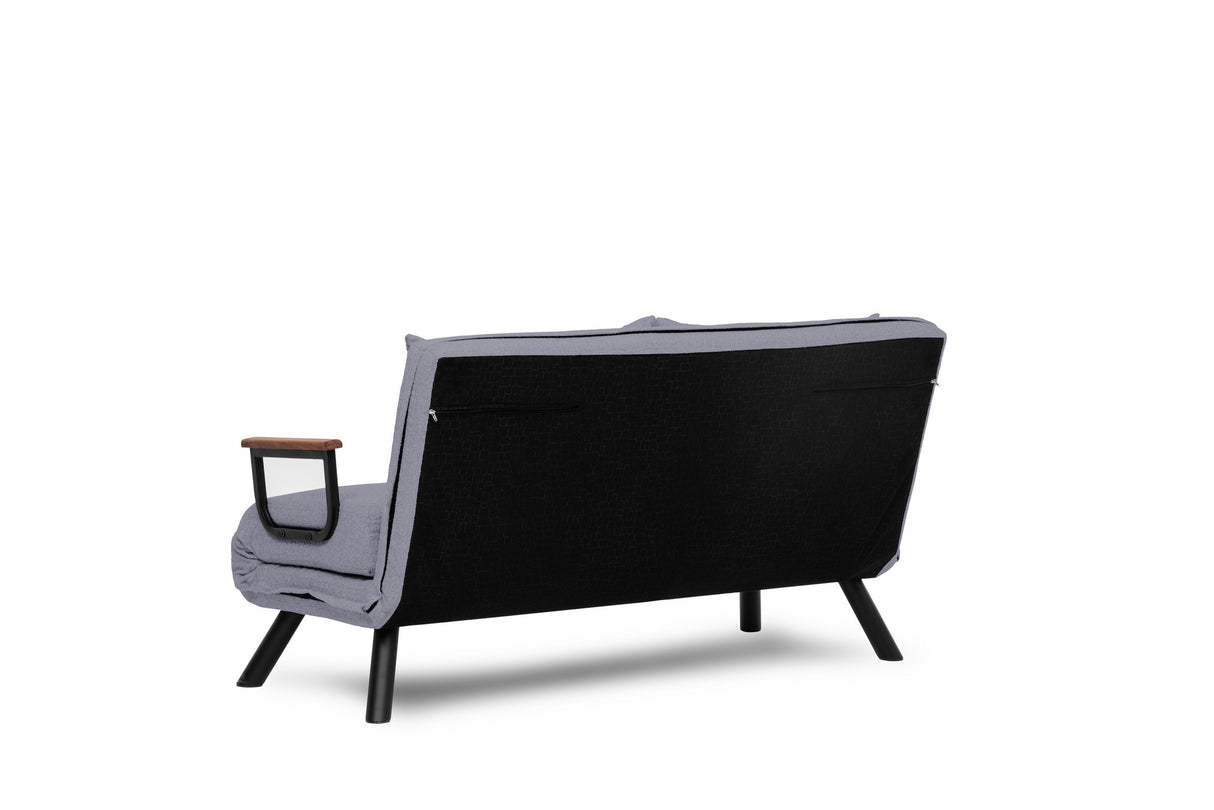 Sofá cama de tela gris grafito 2 plazas - Sando