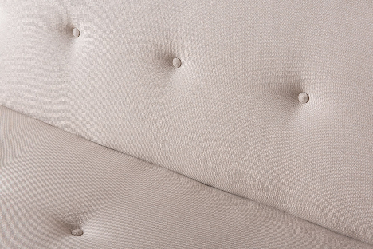 Sofá cama de 3 plazas Zoly Crema Tela - 180 cm - Sin reposabrazos - Acolchado