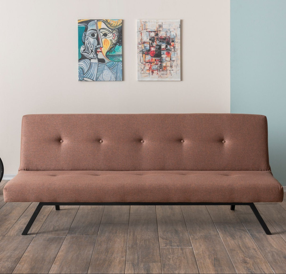 Sofá cama de 3 plazas Zoly marrón de tela - 180 cm - Sin reposabrazos - Acolchado