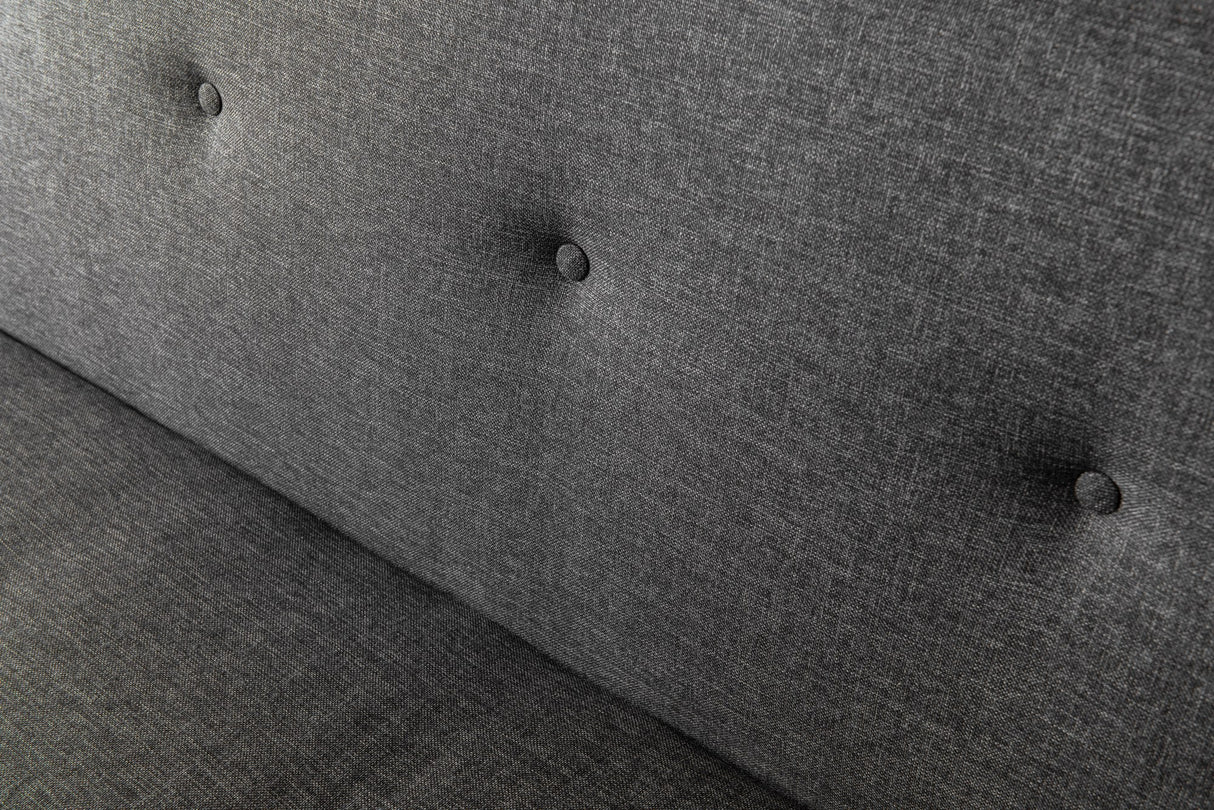 Sofá cama de 3 plazas Zoly Antracita Tela - 180 cm - Sin reposabrazos - Acolchado