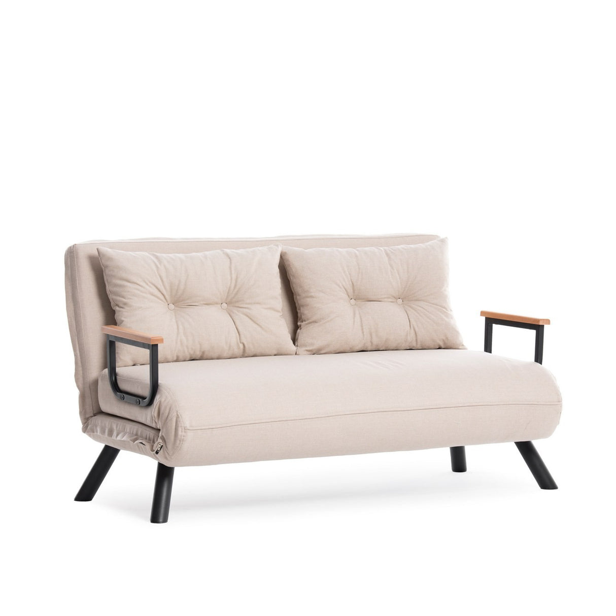 Banken - Slaapbank beige linnen stof 2 persoons - Sando - Dimehouse