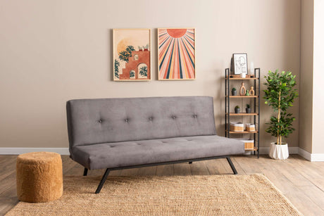 Sofá cama de 3 plazas Zoly Gris Tela - 180 cm - Sin reposabrazos - Acolchado