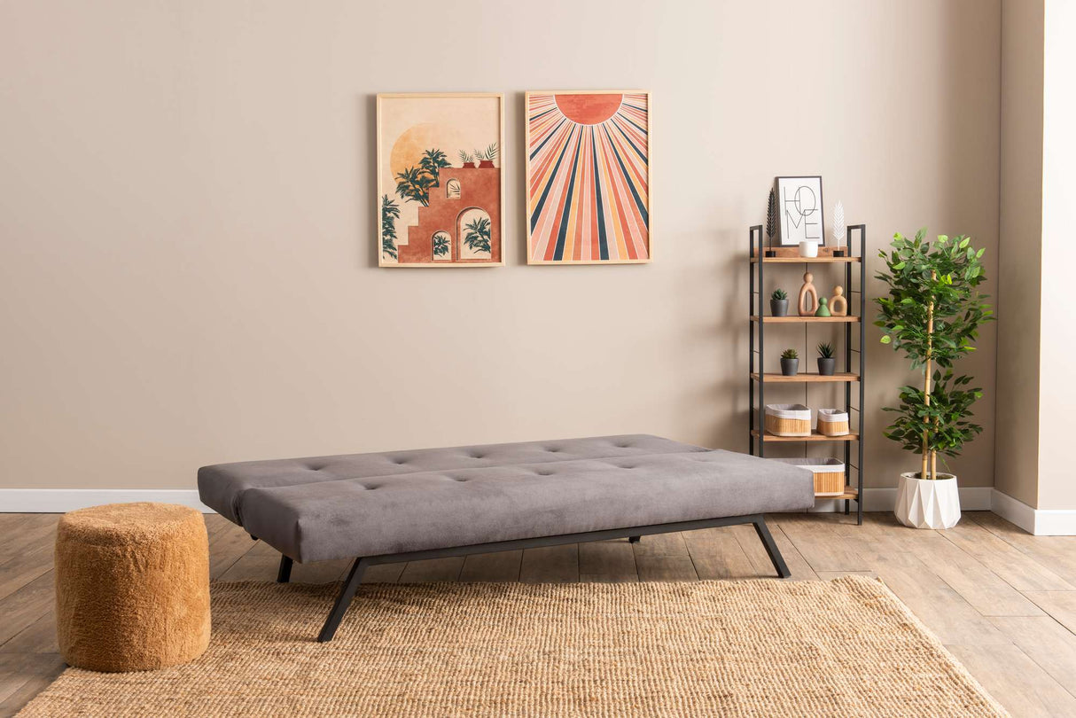 Sofá cama de 3 plazas Zoly Gris Tela - 180 cm - Sin reposabrazos - Acolchado