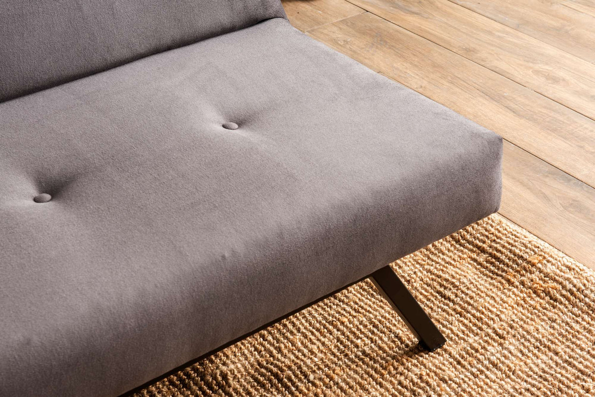 Sofá cama de 3 plazas Zoly Gris Tela - 180 cm - Sin reposabrazos - Acolchado