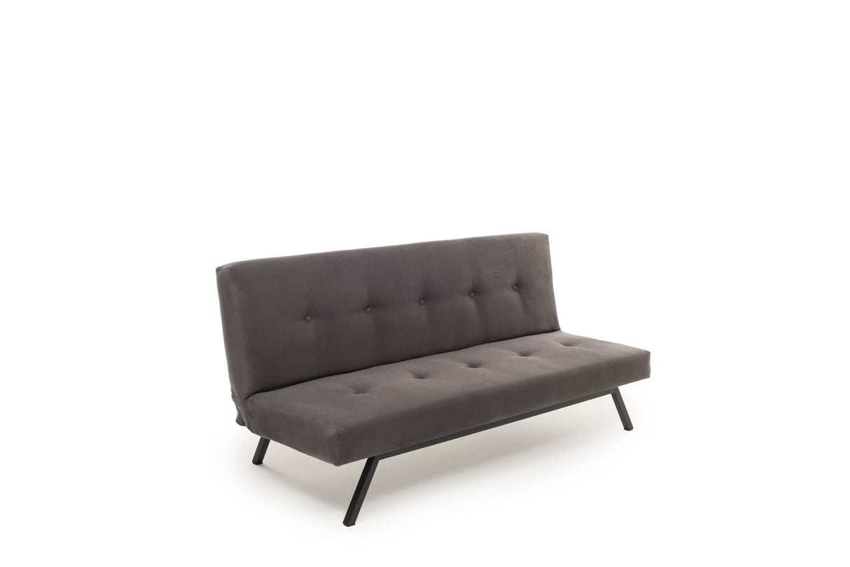 Sofá cama de 3 plazas Zoly Gris Tela - 180 cm - Sin reposabrazos - Acolchado