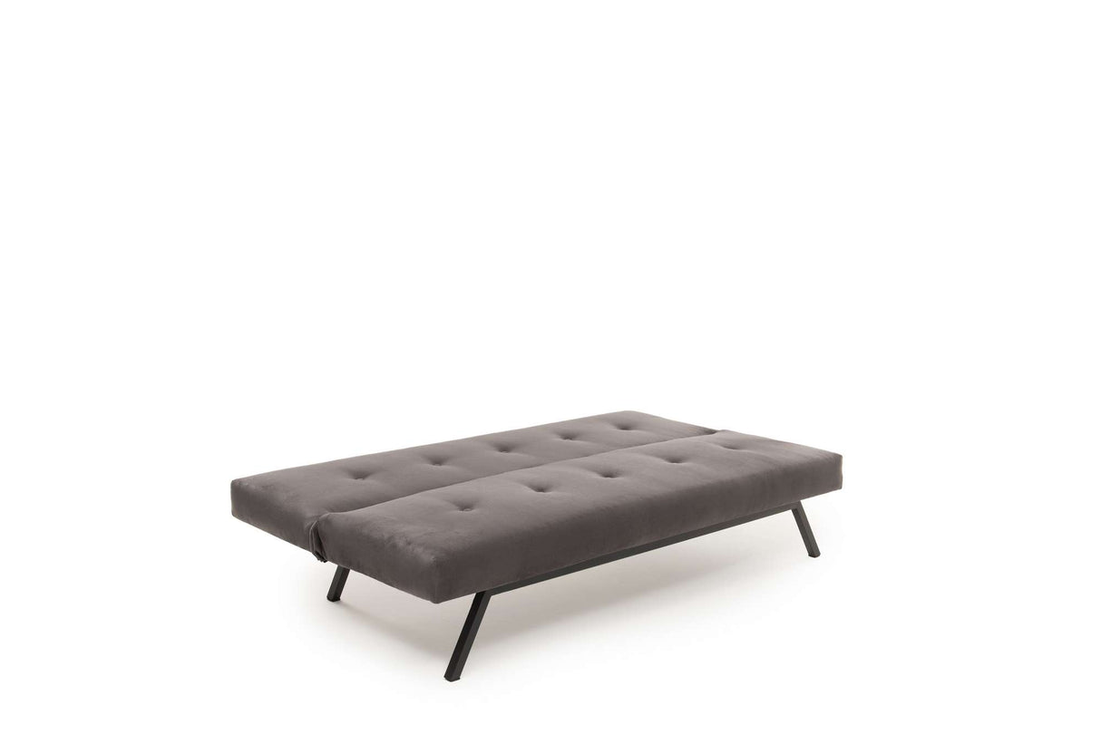 Sofá cama de 3 plazas Zoly Gris Tela - 180 cm - Sin reposabrazos - Acolchado