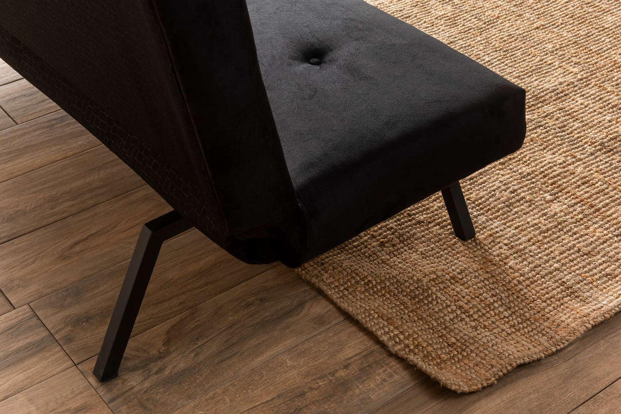 Sofá cama de 3 plazas Zoly negro de tela - 180 cm - Sin reposabrazos - Acolchado