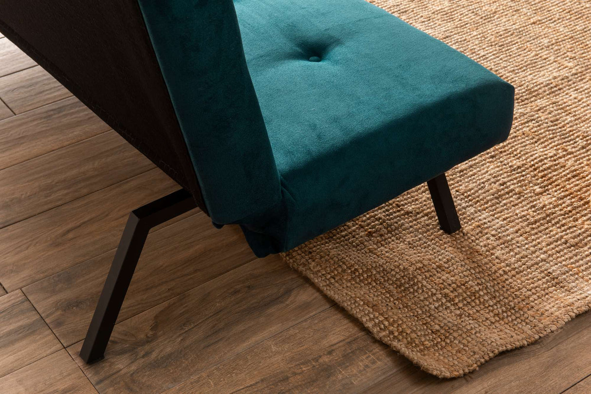 Sofá cama de 3 plazas Zoly Verde Petróleo Tela - 180 cm - Sin reposabrazos - Acolchado