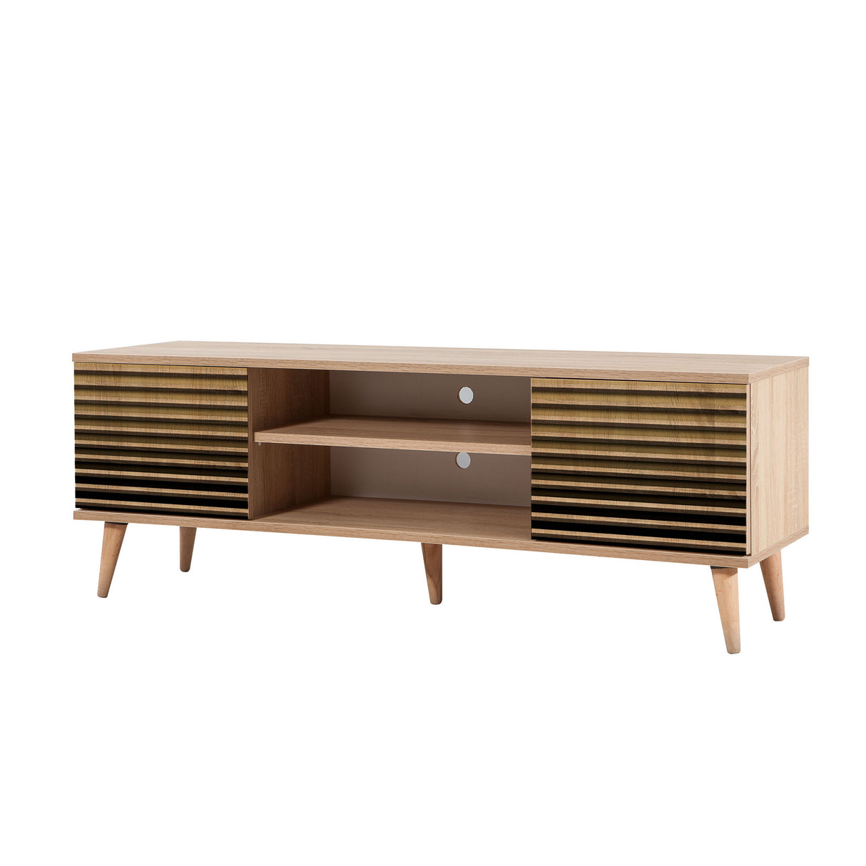 TV Meubels - TV Meubel Truva Sonoma Eik Gestreept Melamine 140x50x40 cm - Dimehouse