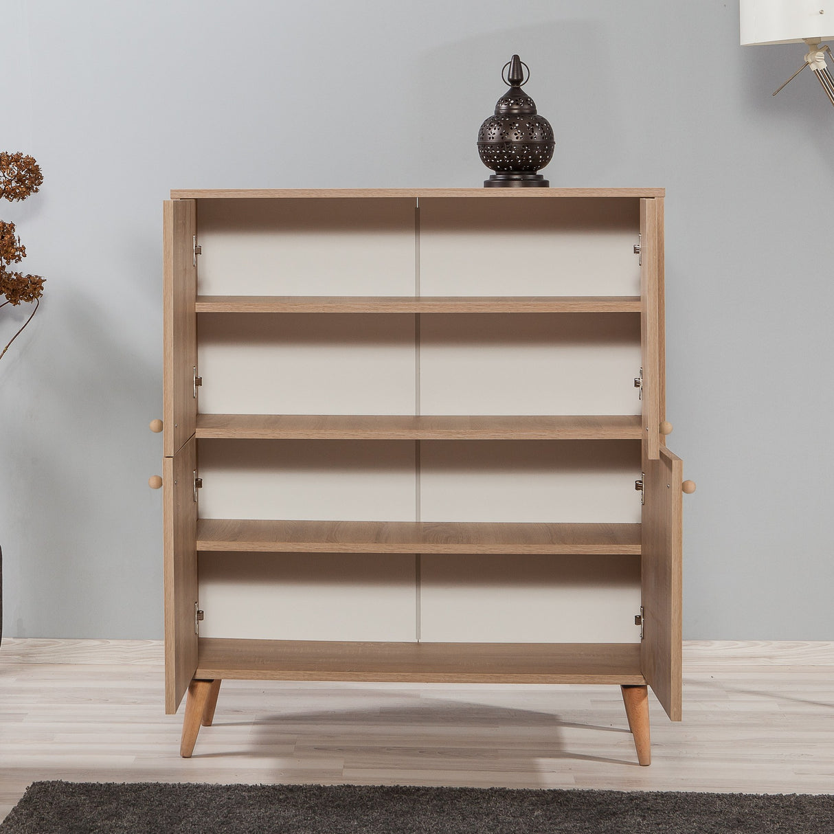 Wandkasten - Wandkast Multilux Sonoma Eik Melamine 95x111x36 cm - Dimehouse