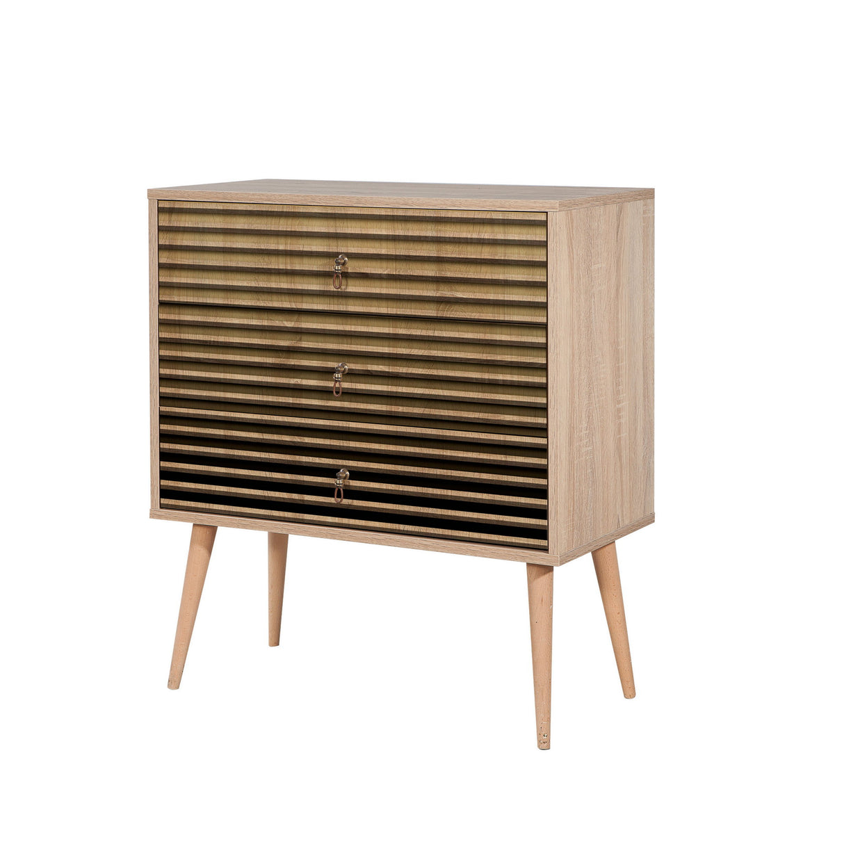 Ladekasten - Ladekast Trio Sonoma Eik Melamine 80x90x40 cm - Dimehouse
