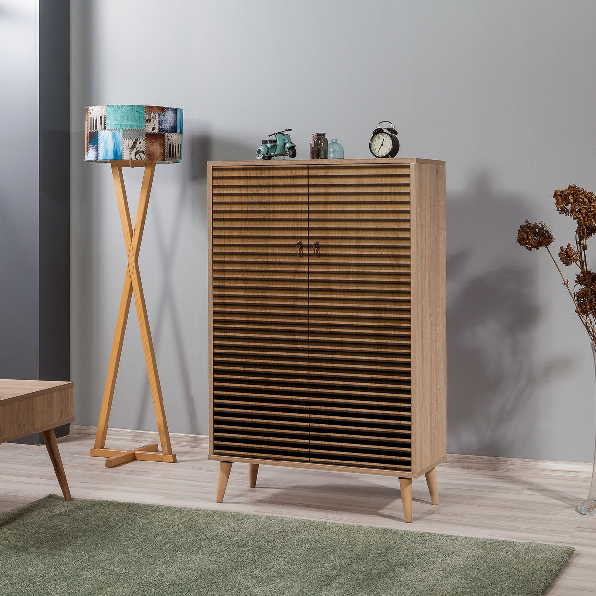 Wandkasten - Wandkast Multibox Sonoma Eik Melamine 80x127x36 cm - Dimehouse