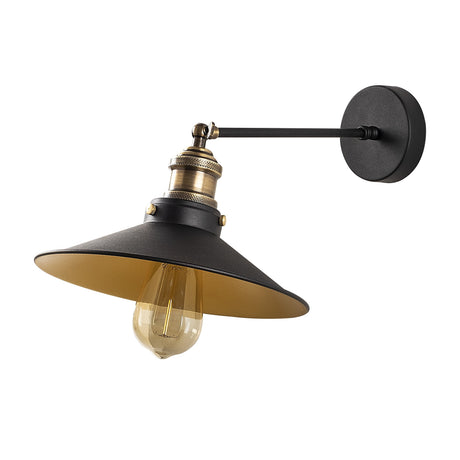 Lámpara de pared Negro Oro Metal Forja
