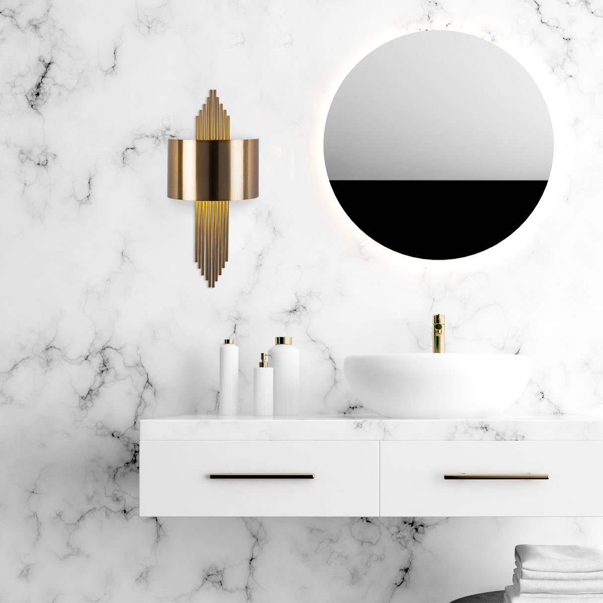 Aplique 1 luz Bronce Oro Metal Andes