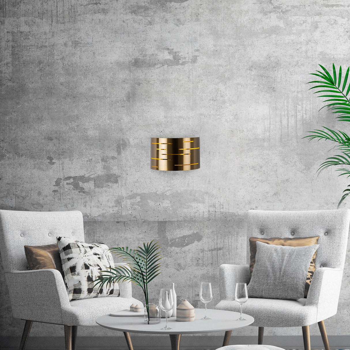 Lámpara de pared de 1 luz en metal color bronce Mesa