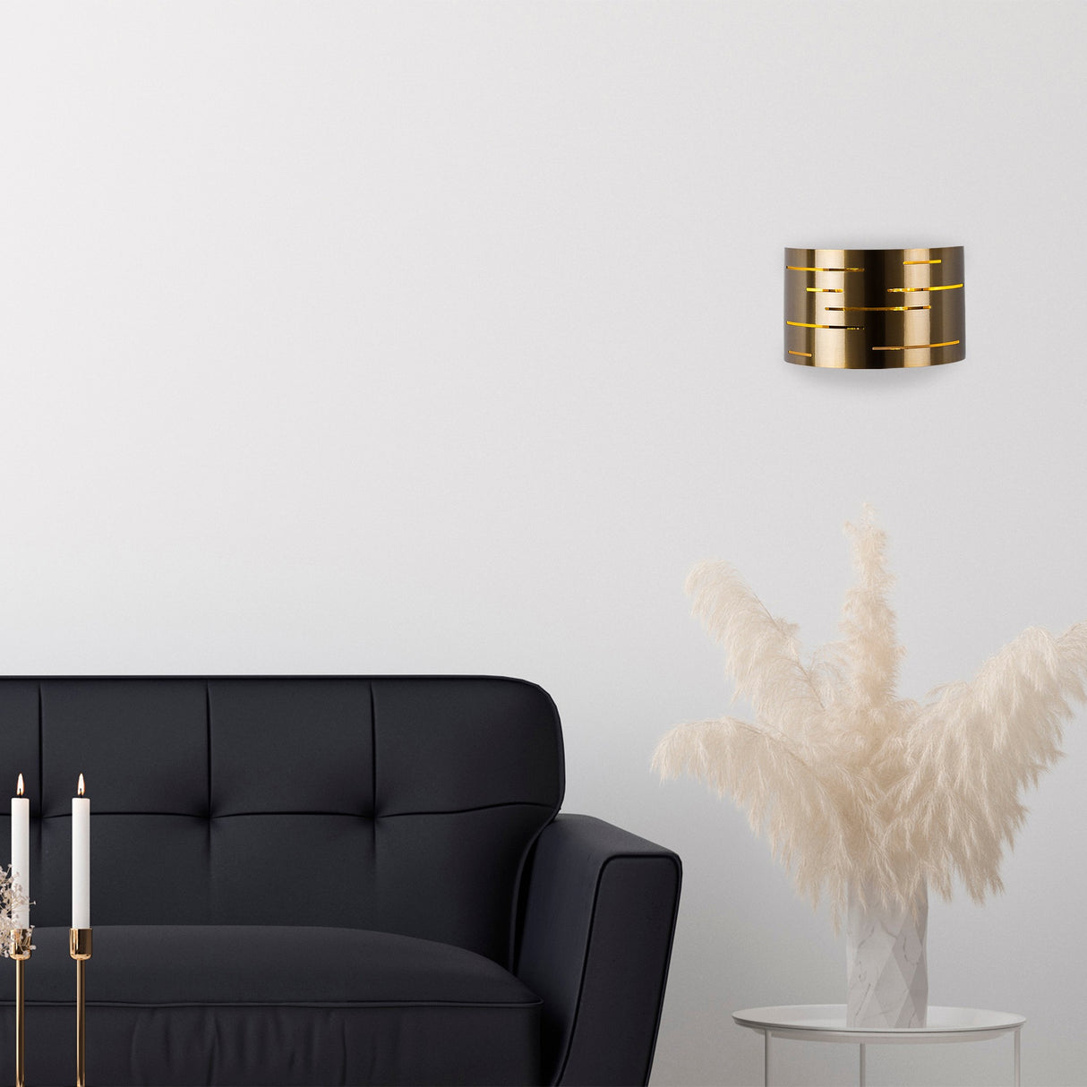 Lámpara de pared de 1 luz en metal color bronce Mesa