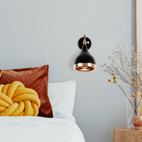 Lámpara de pared Negro Cobre Metal Agarre