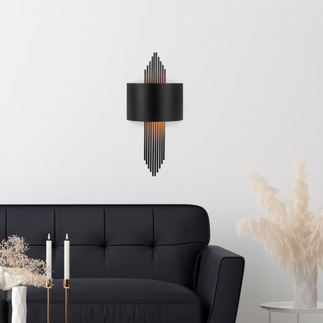 Lámpara de pared 1 luz Negra Metal Andes