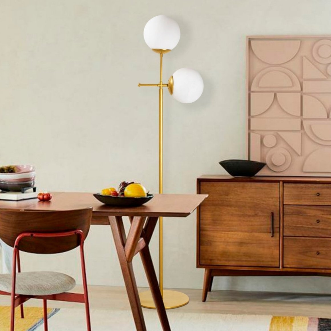 Lámpara de pie Oro Cristal Perla