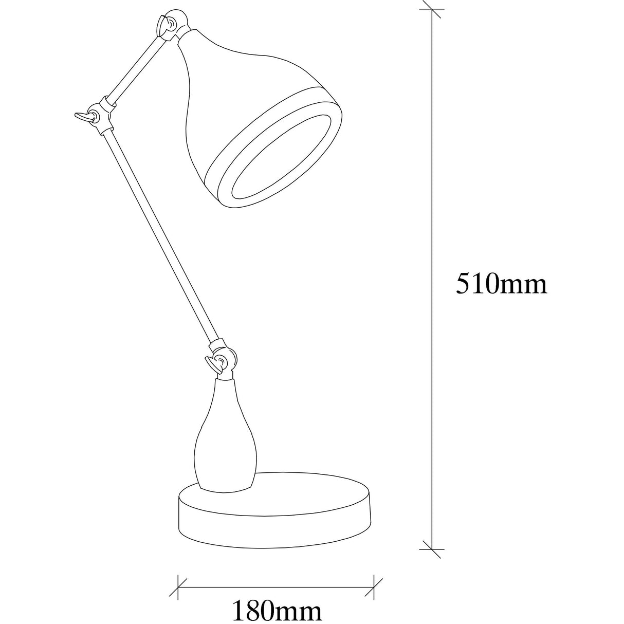 Lámpara de mesa Negra Cobre Metal Agarre