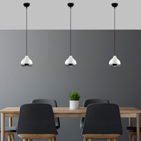 Lámpara colgante de 1 luz Blanca Metal Agarre