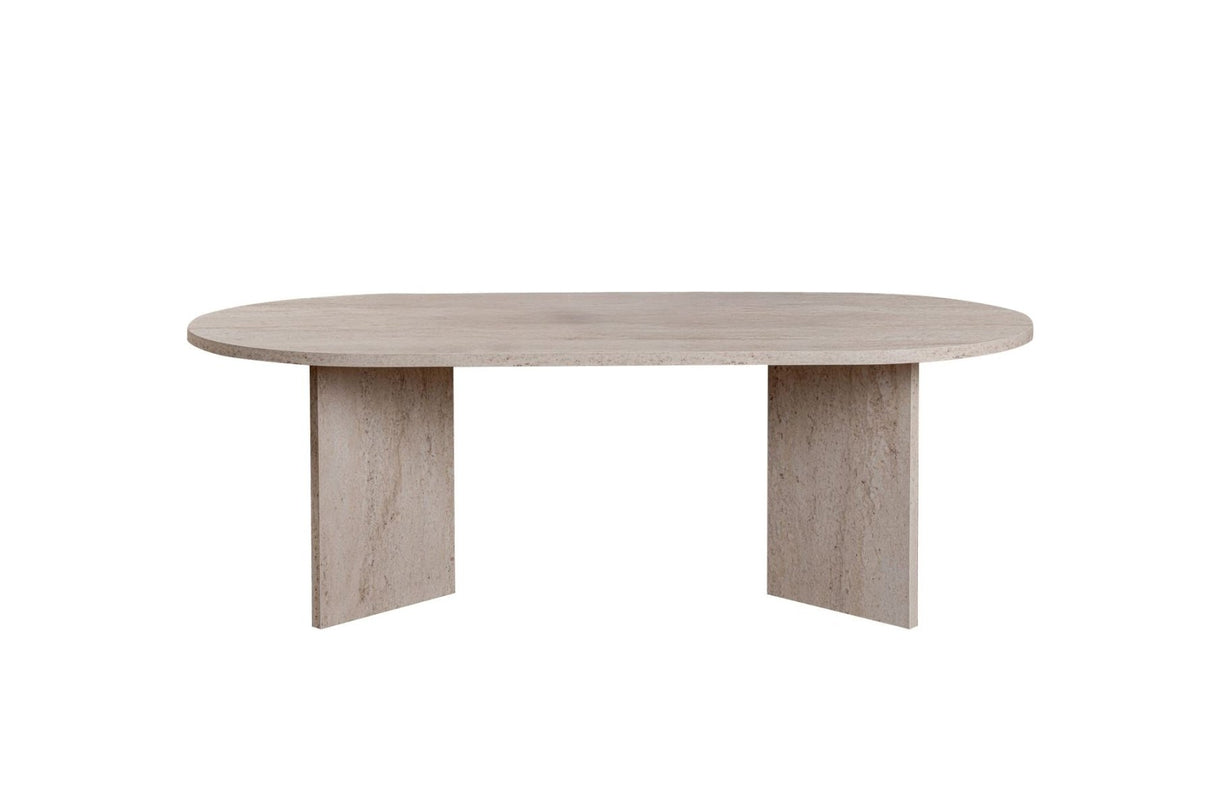 Salontafels - Ovale salontafel travertin melamine - Japandi - 119x60 cm - Sota - Dimehouse