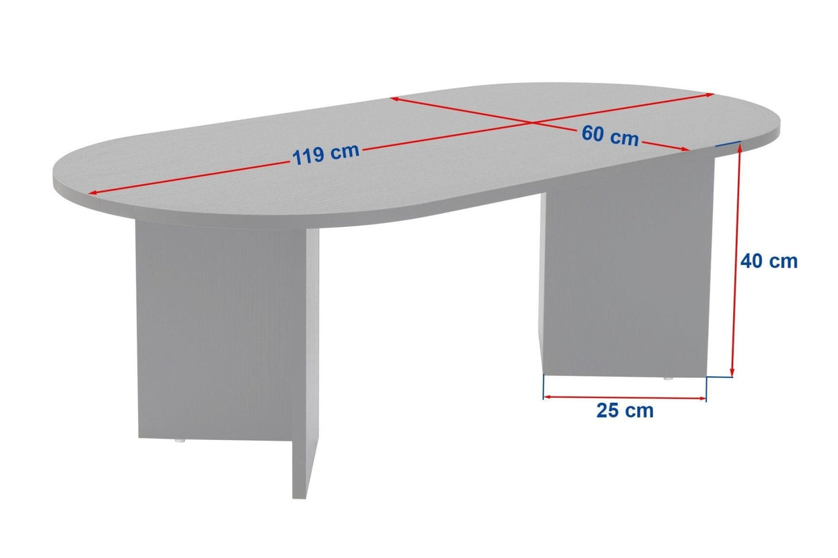 Salontafels - Ovale salontafel travertin melamine - Japandi - 119x60 cm - Sota - Dimehouse