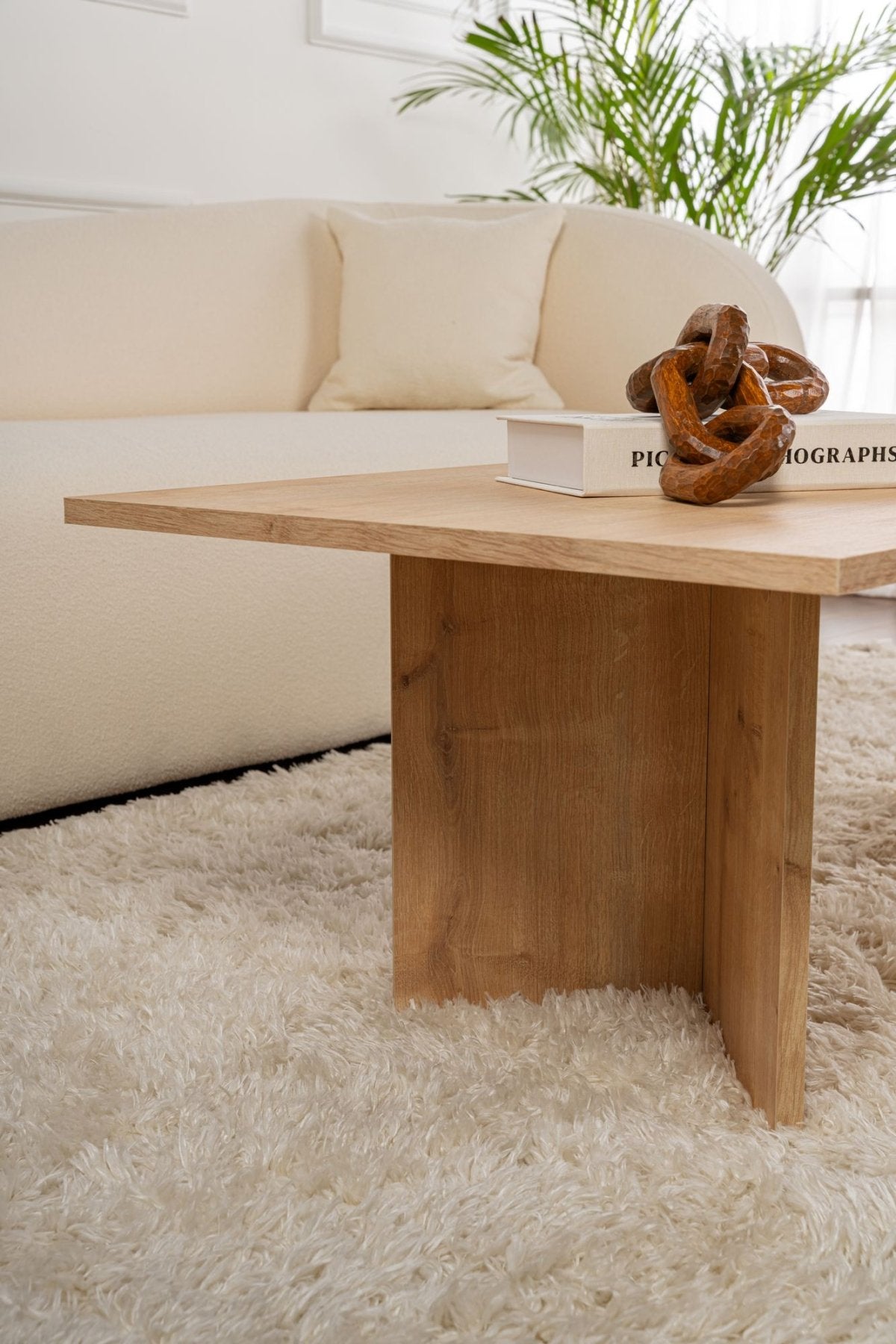 Salontafels - Rechthoekige Salontafel Siban Sapphire Eikenhout look - 119x60 cm - Dimehouse