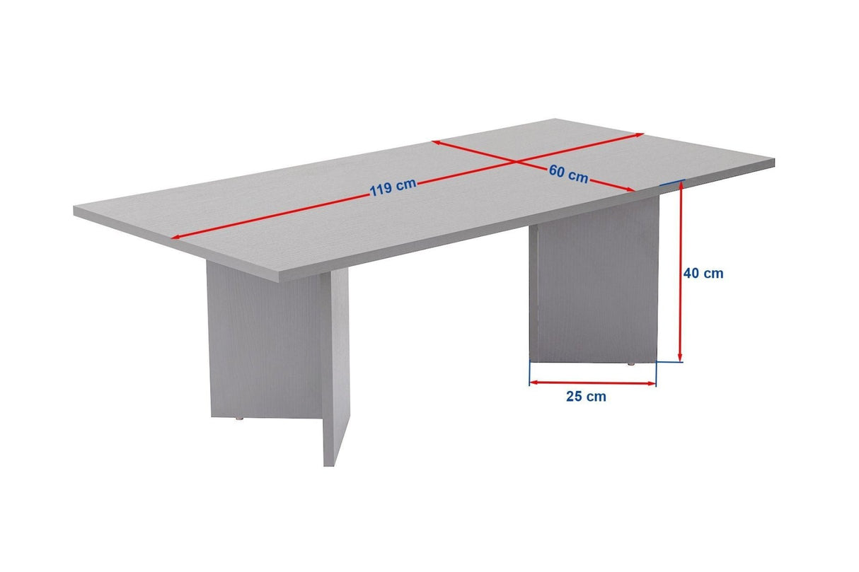 Rechthoekige salontafel travertin melamine Sabin 119x60 cm