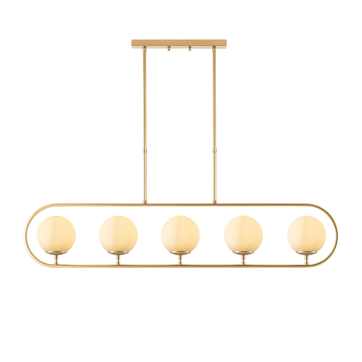 Lámpara colgante de 5 luces Oro Beige Cristal Lucent