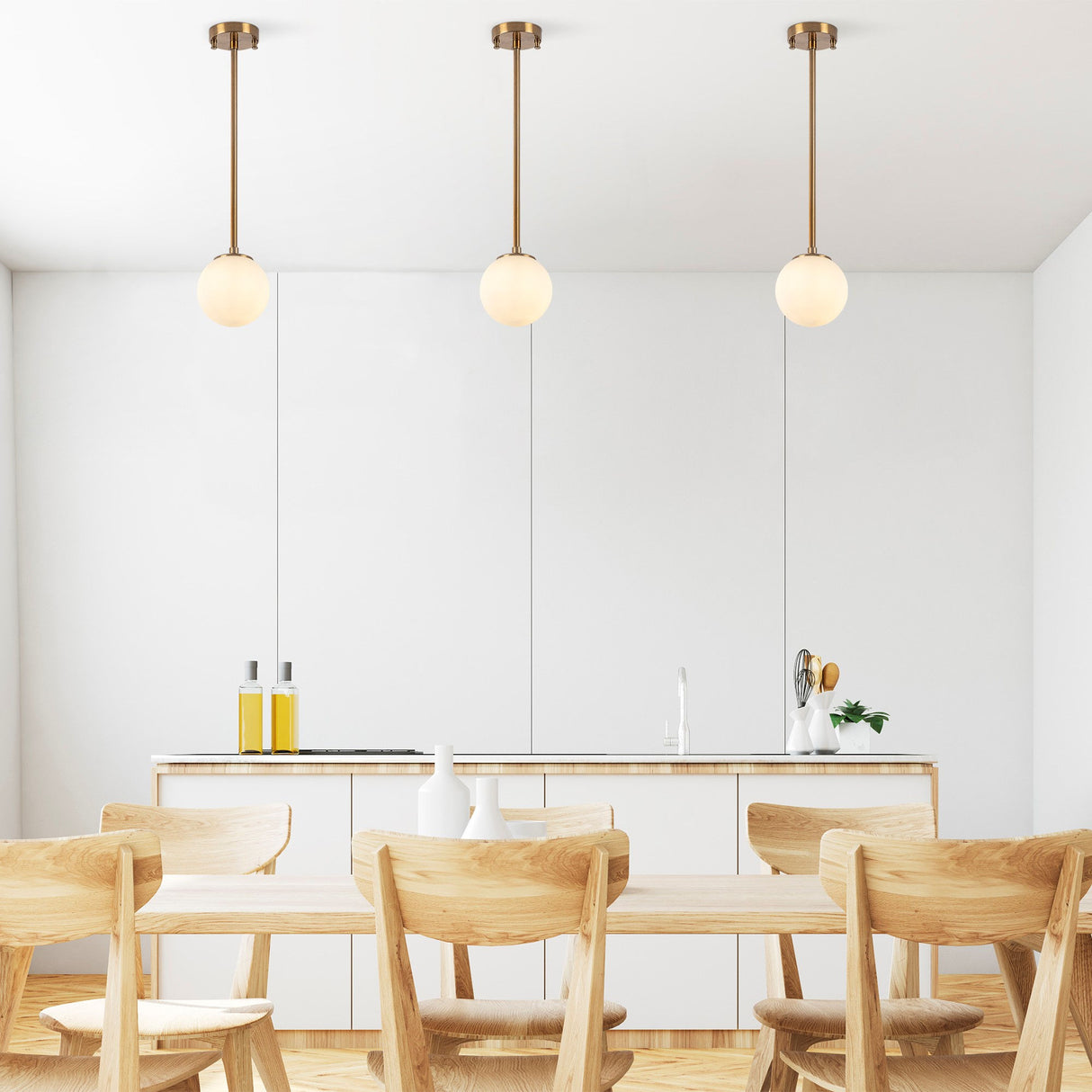 Lámpara colgante de 3 luces en color bronce con pantalla blanca de metal Flint