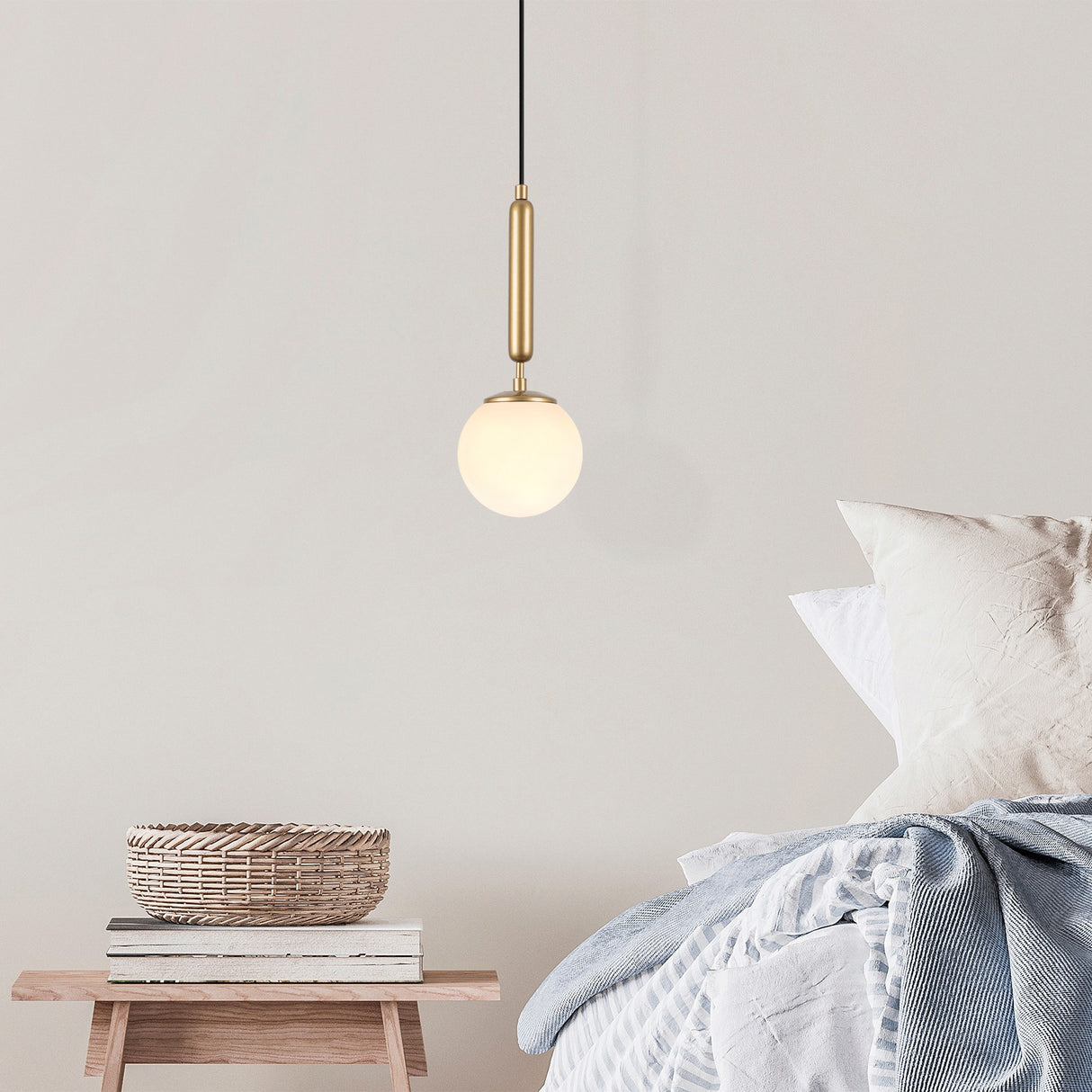 Lámpara colgante de 1 luz Oro Vidrio Cascada