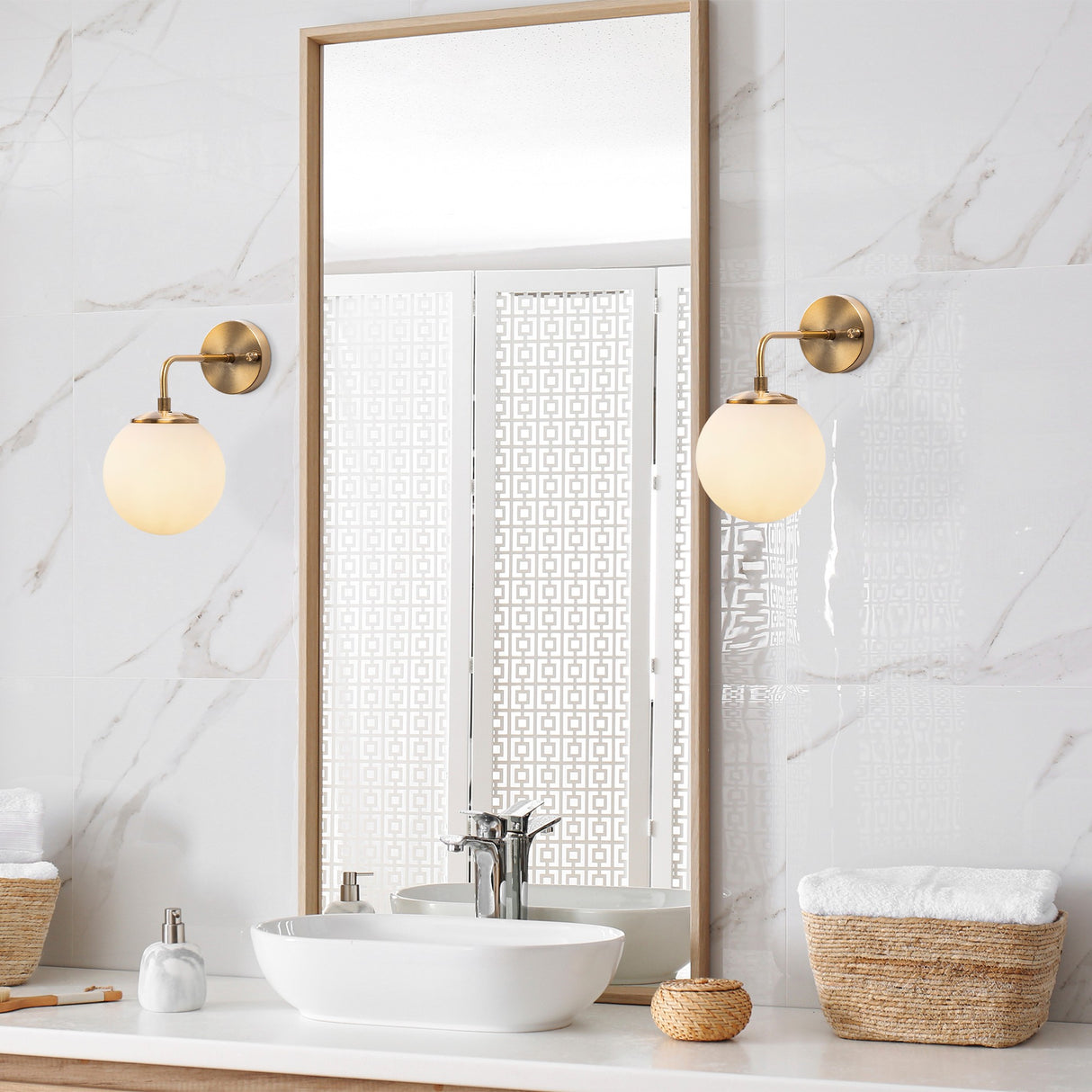 Lámpara de pared de vidrio color bronce Brim