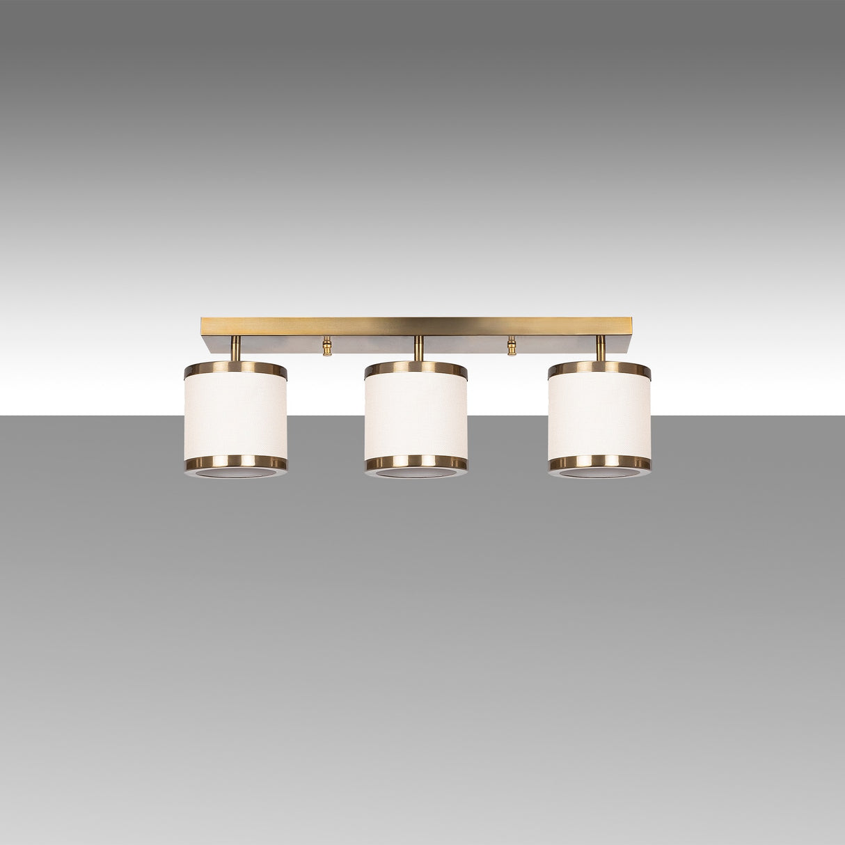 Lámpara colgante de 3 luces en color bronce con tela Frost