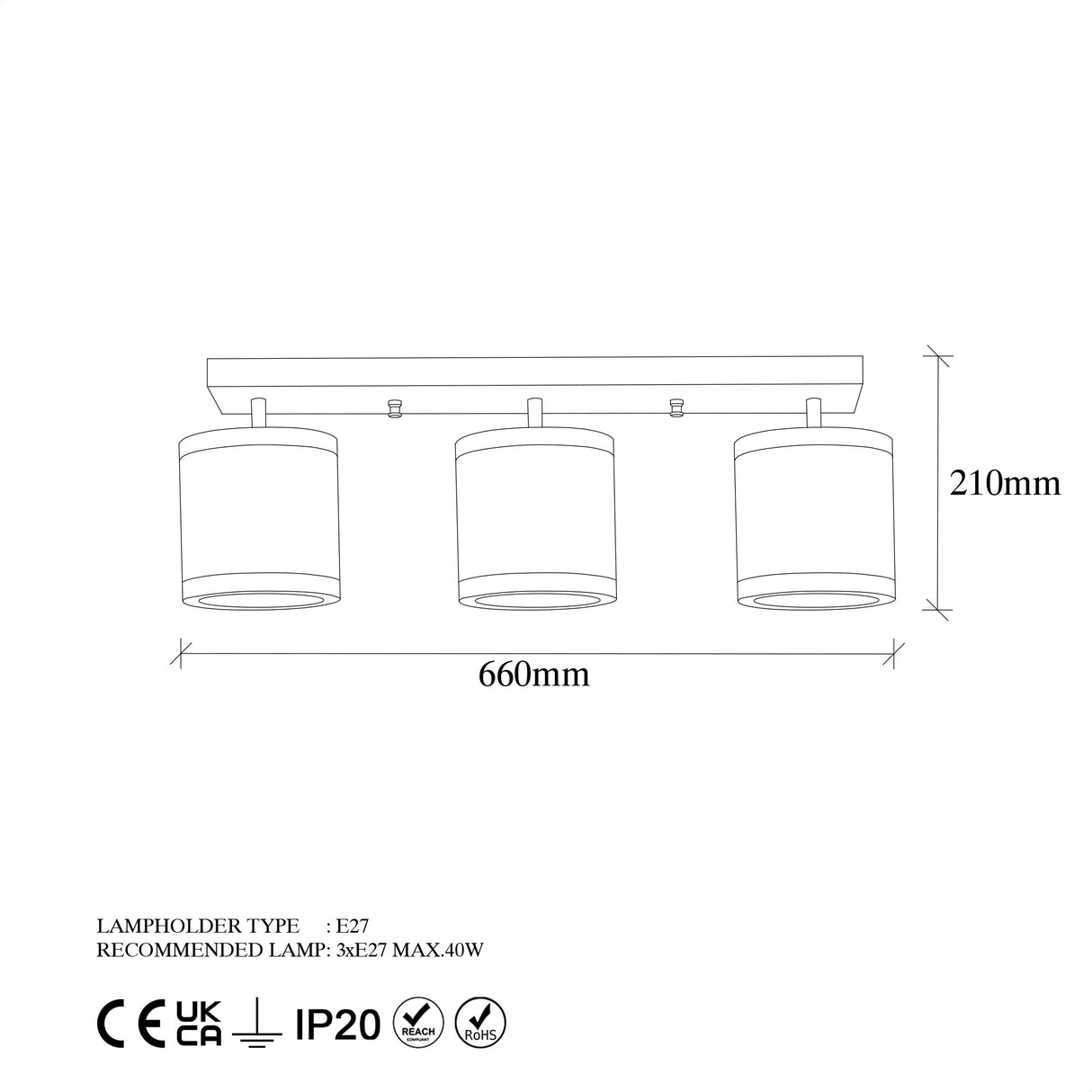 Lámpara colgante de 3 luces en color bronce con tela Frost