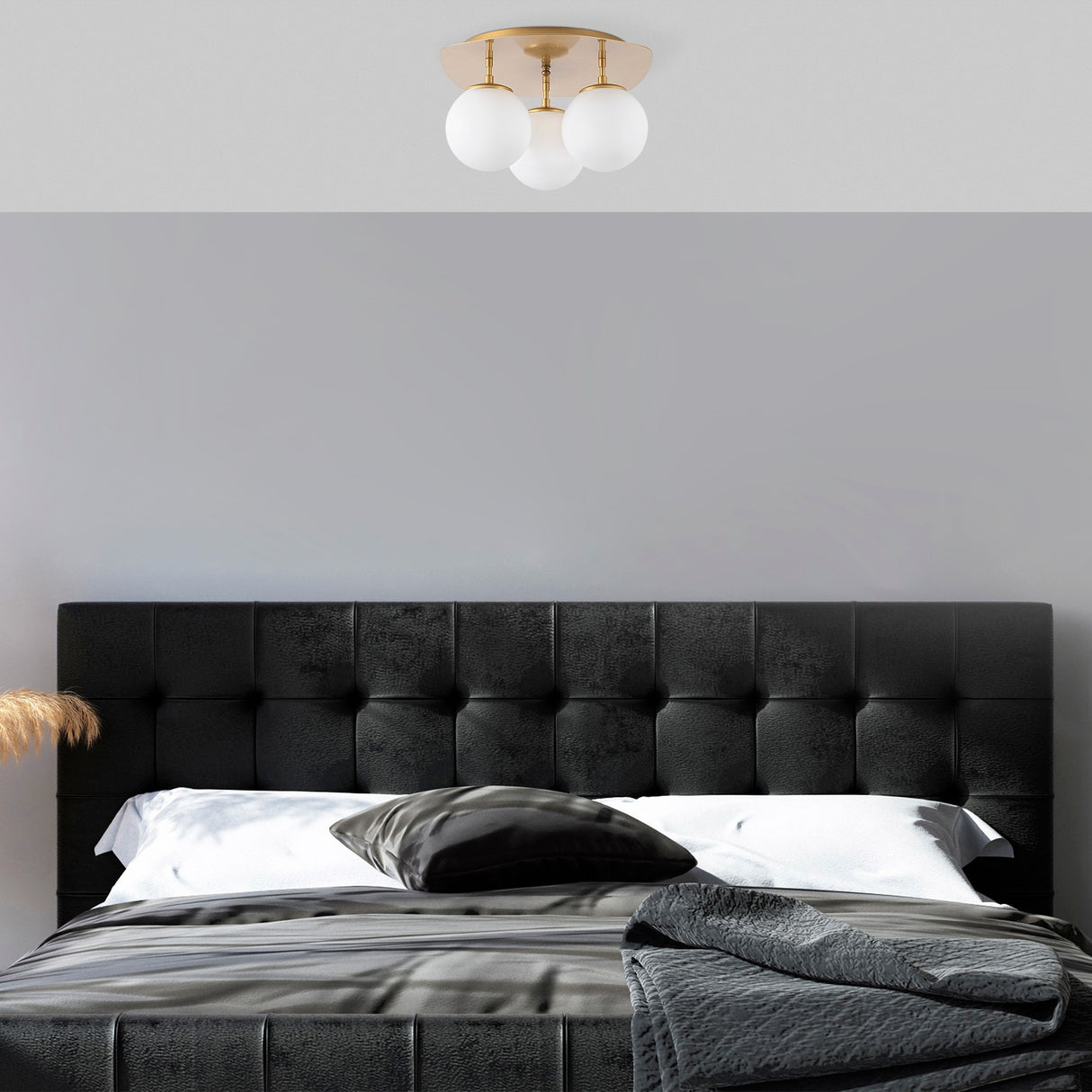 Lámpara de techo de 3 luces Oro Cristal Axel