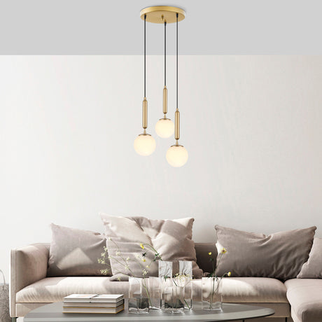 Lámpara colgante de 3 luces Oro Vidrio Cascade