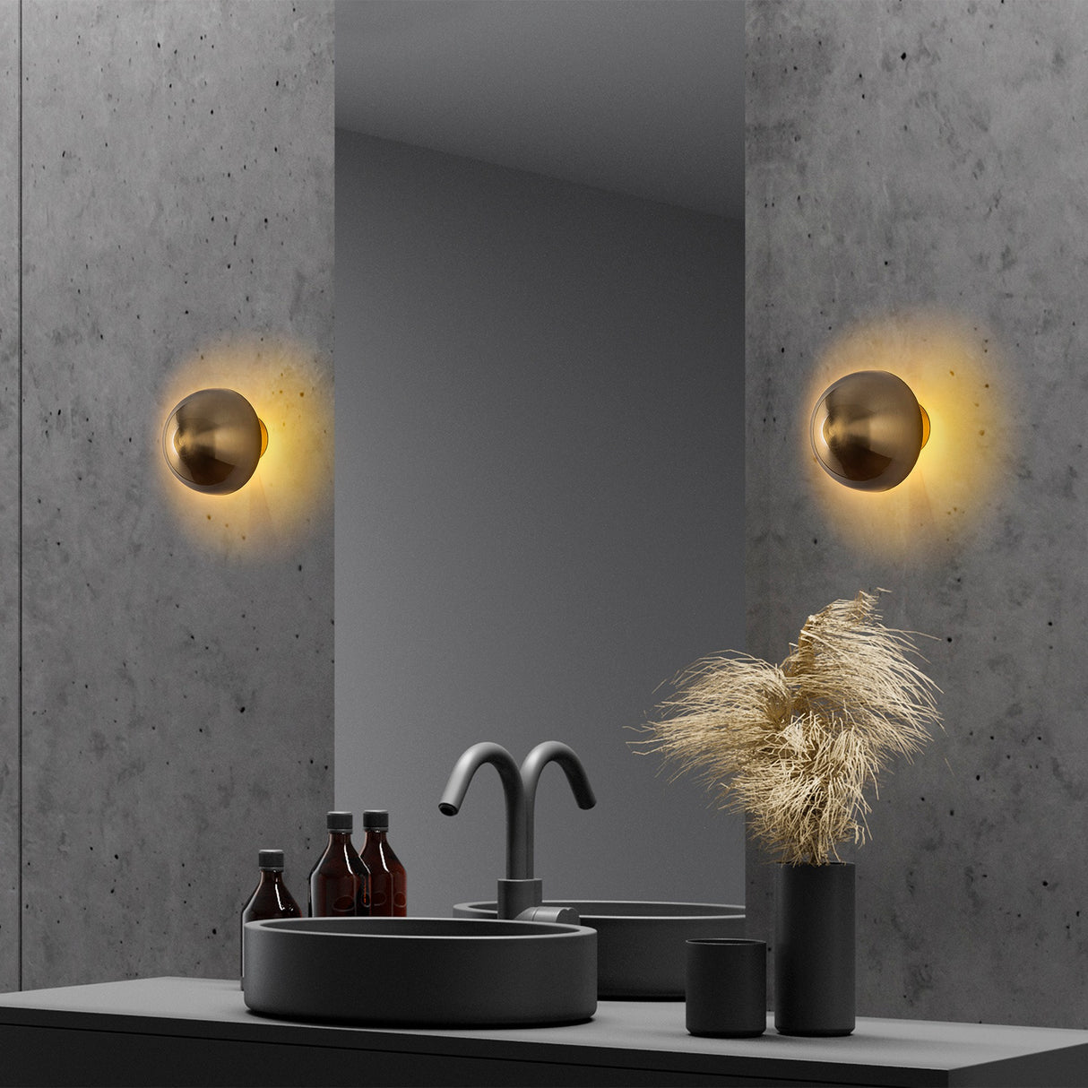 Lámpara de pared de metal dorado Dusk