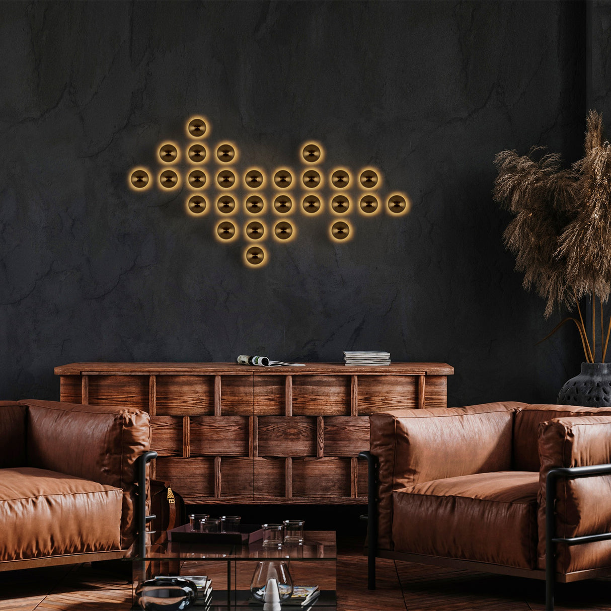 Lámpara de pared de metal dorado Dusk