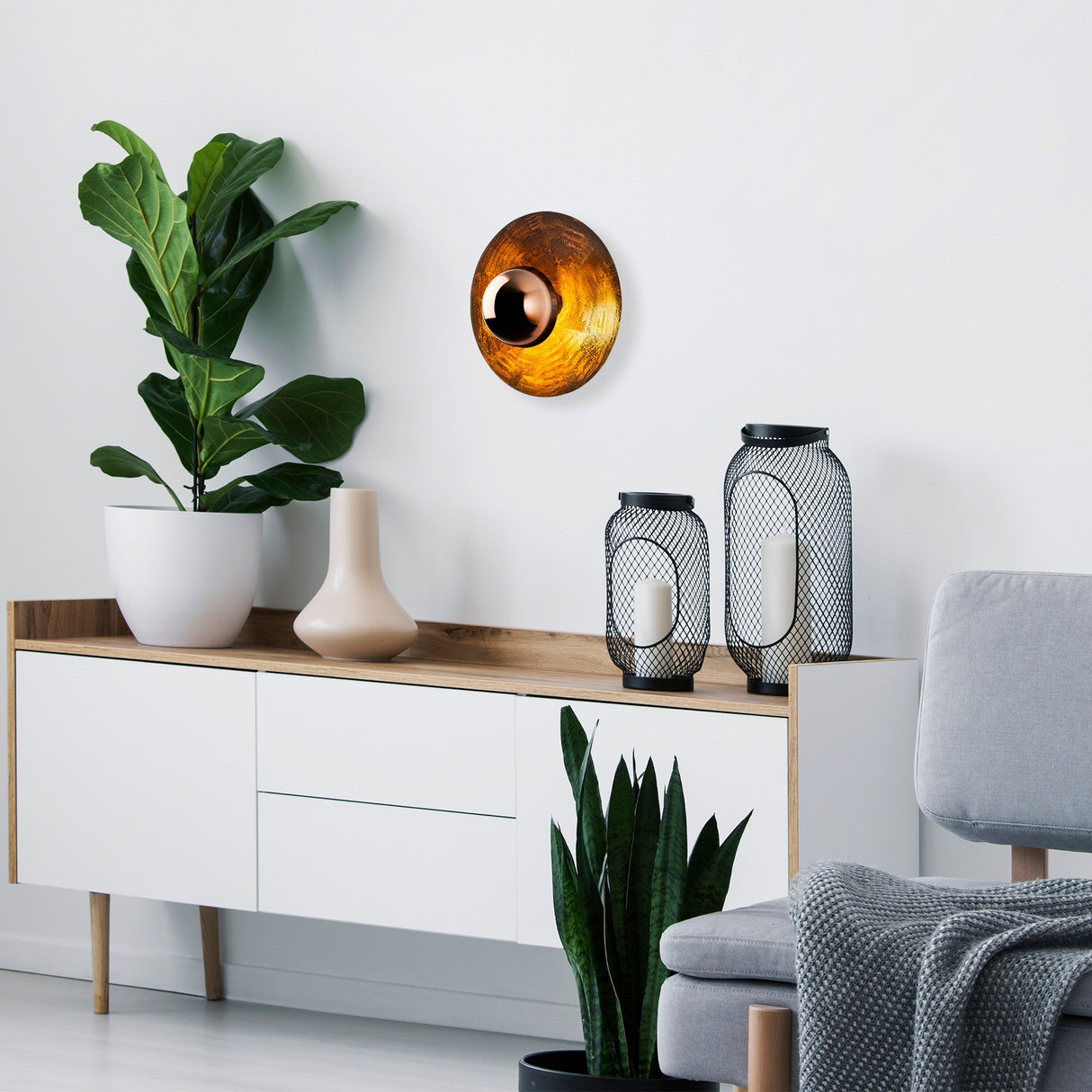 Lámpara de pared color cobre 38 cm Metal Elevate