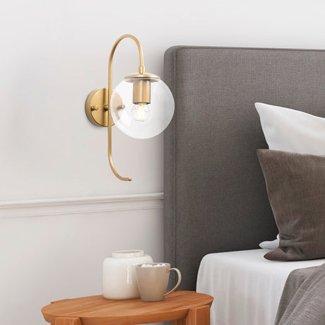 Lámpara de pared de vidrio claro dorado Lucent