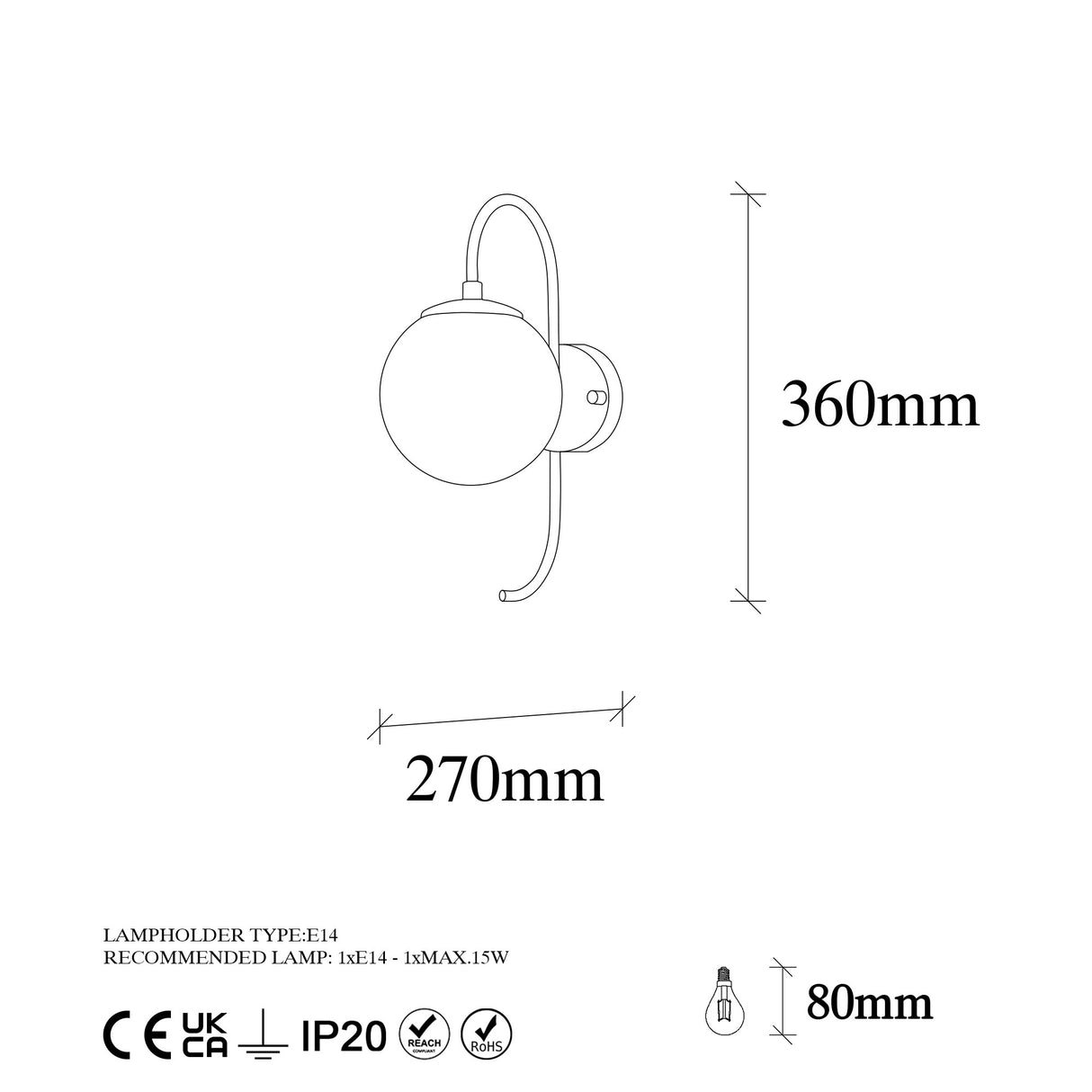 Lámpara de pared de vidrio dorado Lucent
