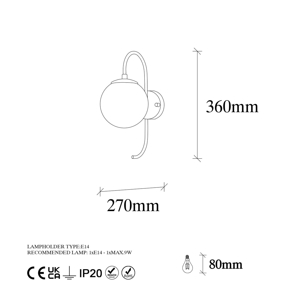 Lámpara de pared de vidrio dorado Lucent