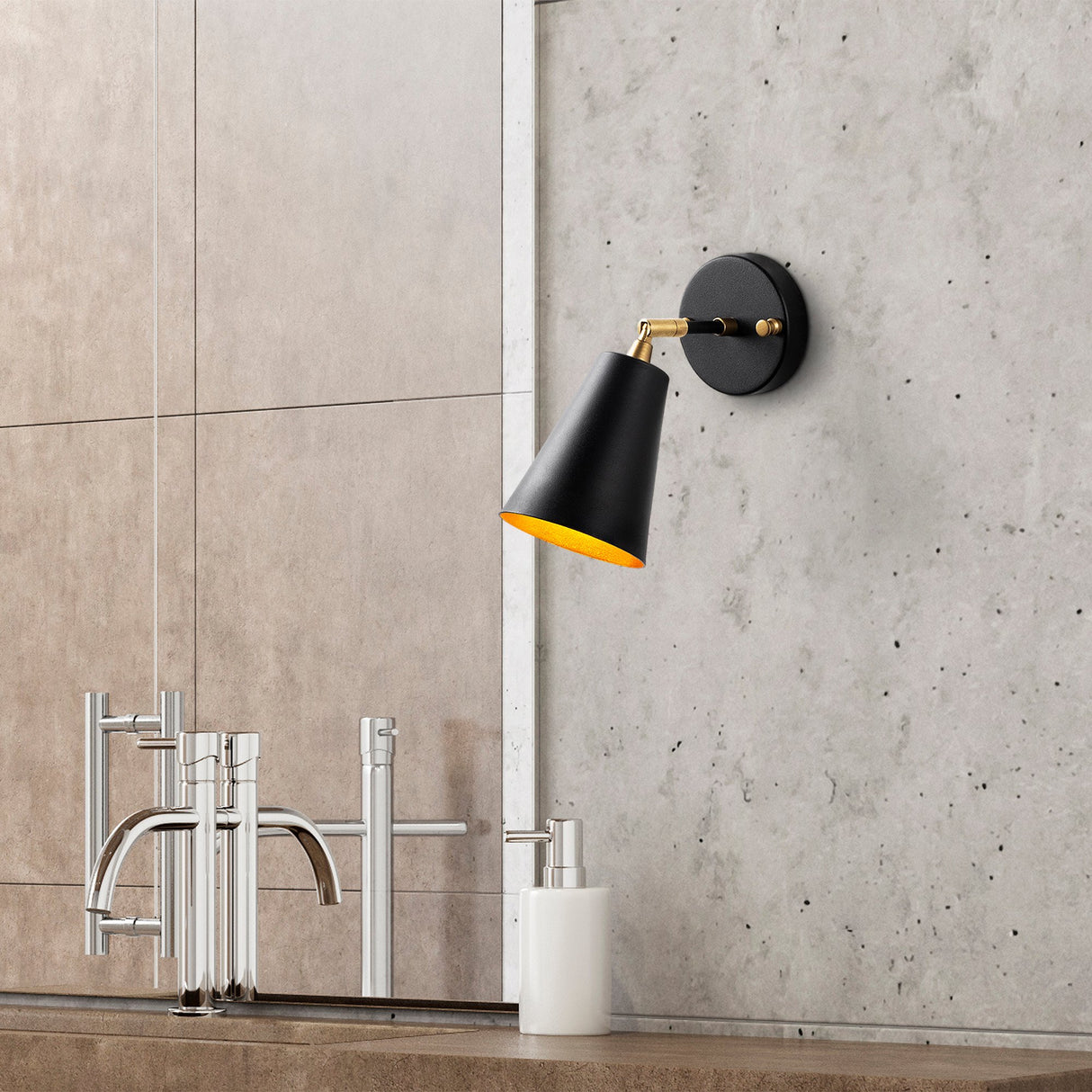 Aplique Negro Dorado Vidrio Glacier