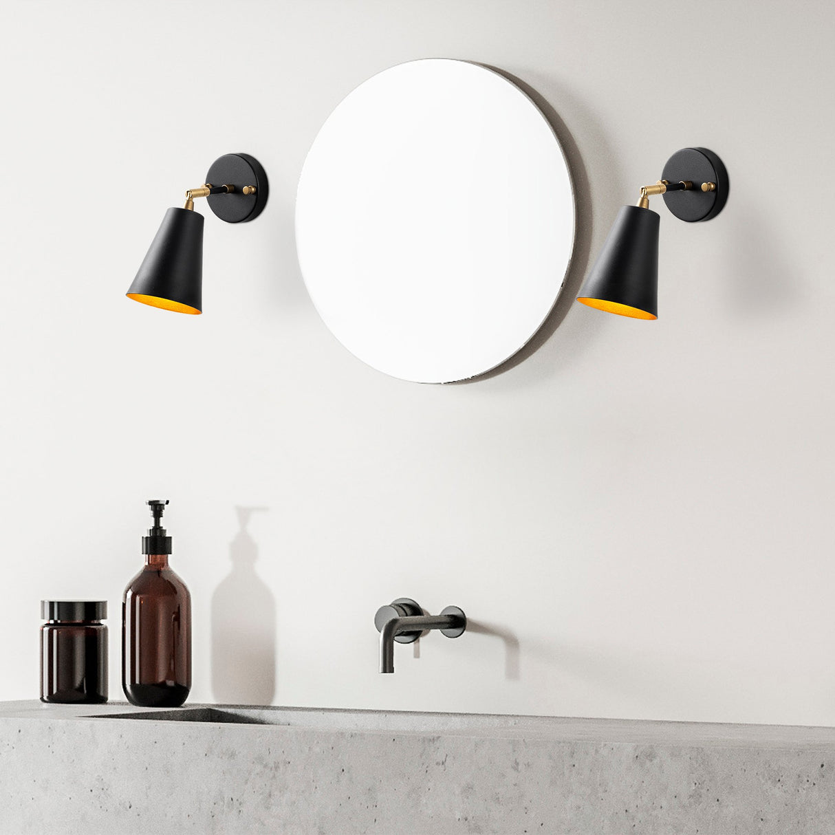 Aplique Negro Dorado Vidrio Glacier