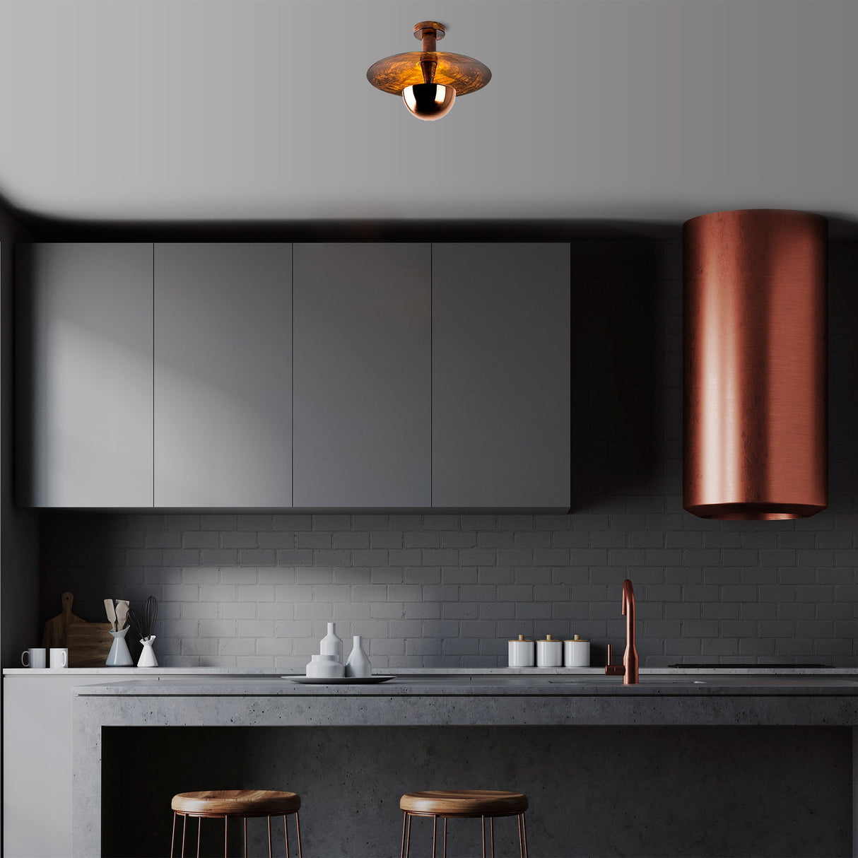 Lámpara de techo 38 cm color cobre Metal Elevate