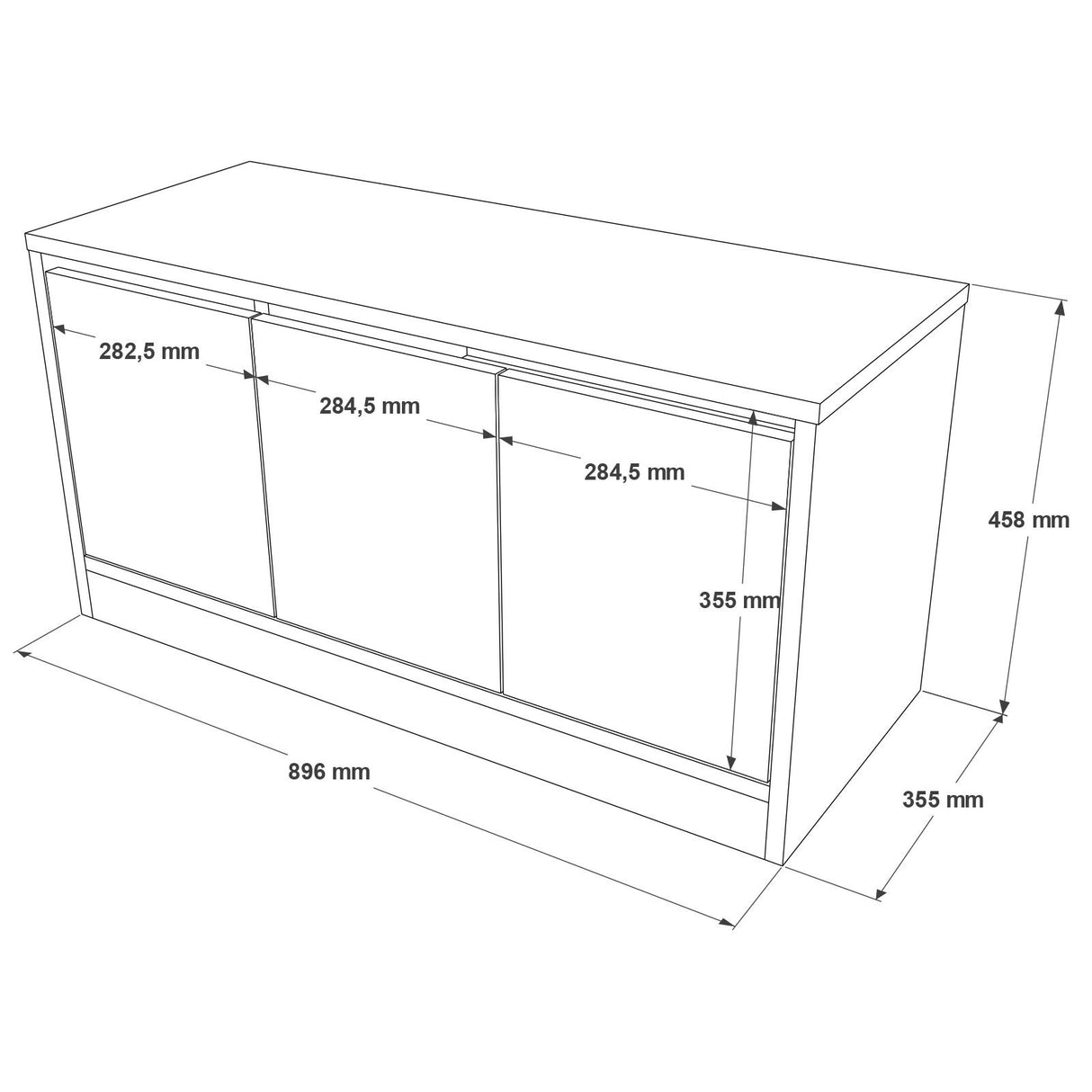 Schoenenkasten - Schoenenkast Aquila Wit Melamine 89,6x45,8x35,5 cm - Dimehouse
