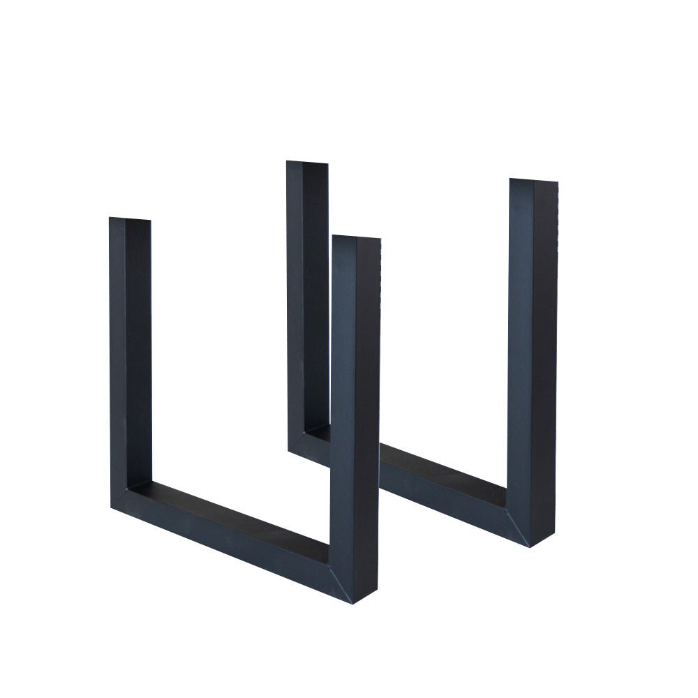 Juego de 2 patas de mesa U-pata negro metal