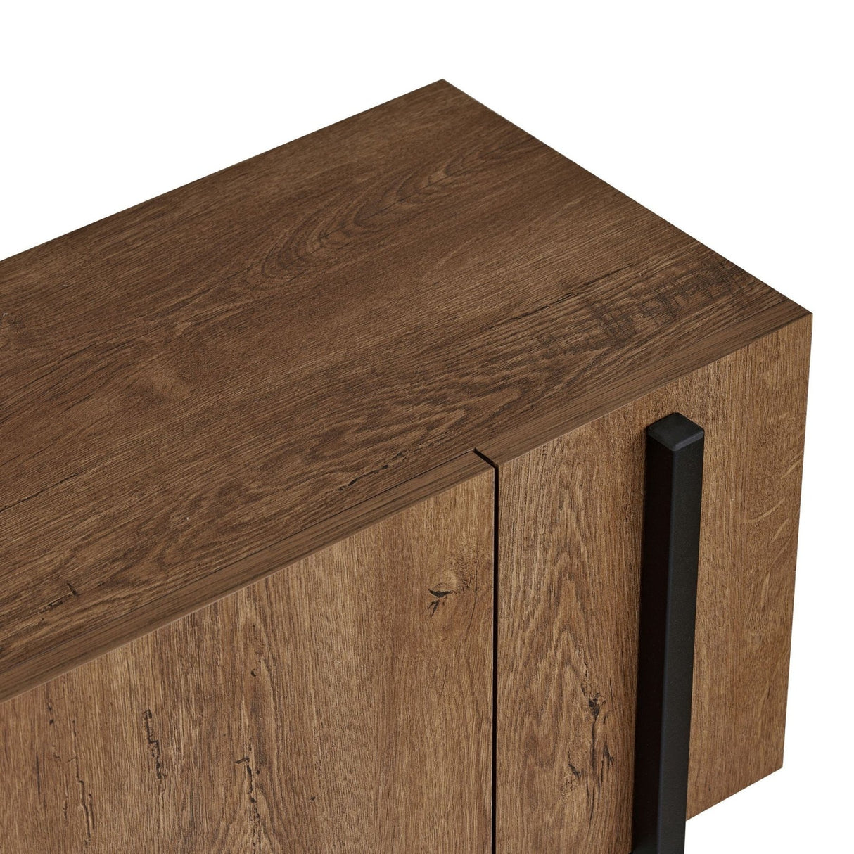 Mueble TV Nexus aspecto roble negro 180 cm Aspecto roble Kafkas / Madera revestida de melamina Negro