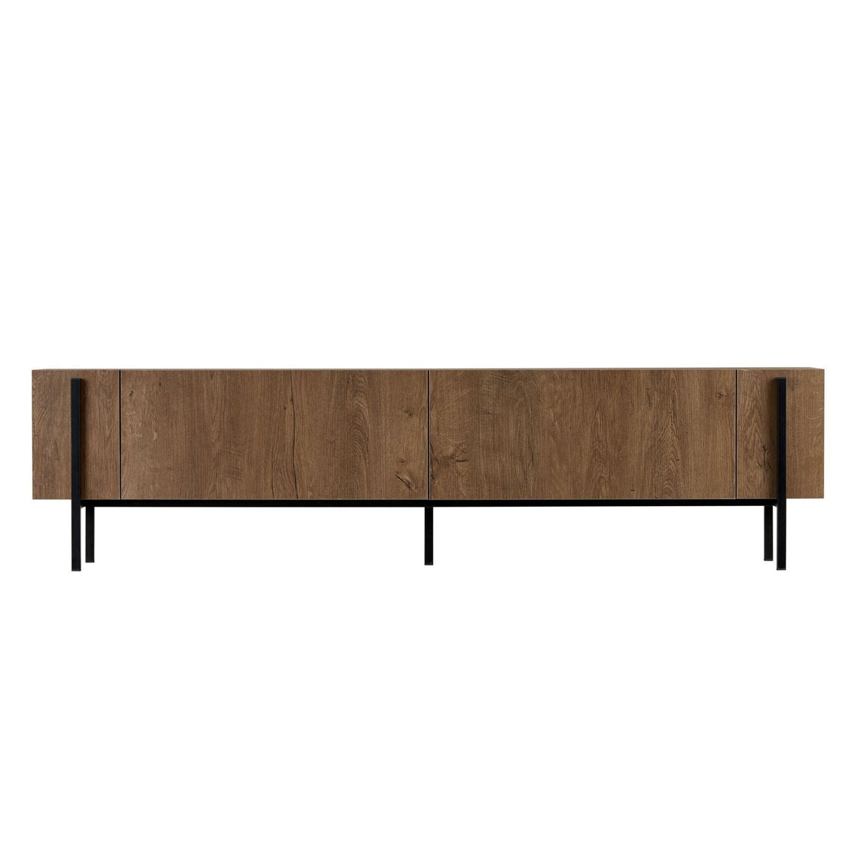 Mueble TV Nexus aspecto roble negro 180 cm Aspecto roble Kafkas / Madera revestida de melamina Negro
